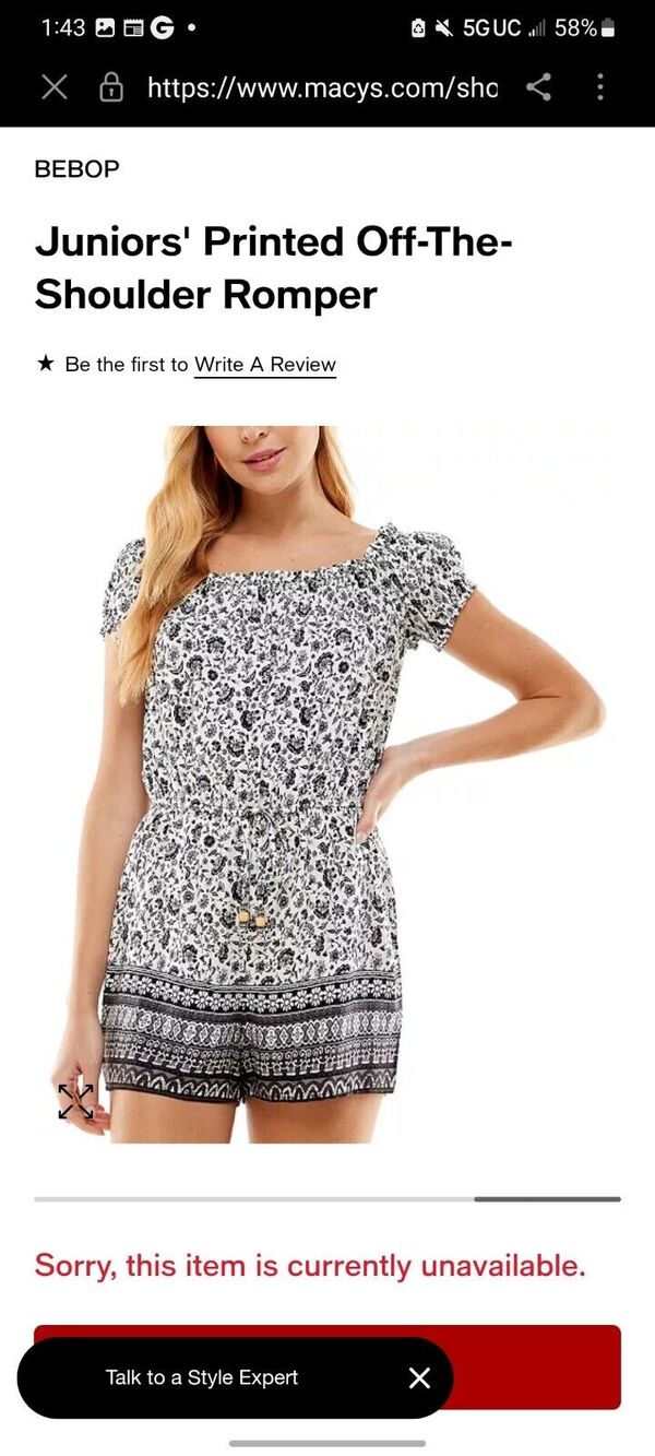 Bebop Romper Womens Size Medium Black Off Shoulder Short Sleeve with Self Tie B8